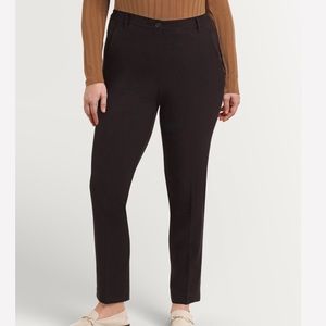 Petite Plus Straight Leg Pant with Elastic Inserts